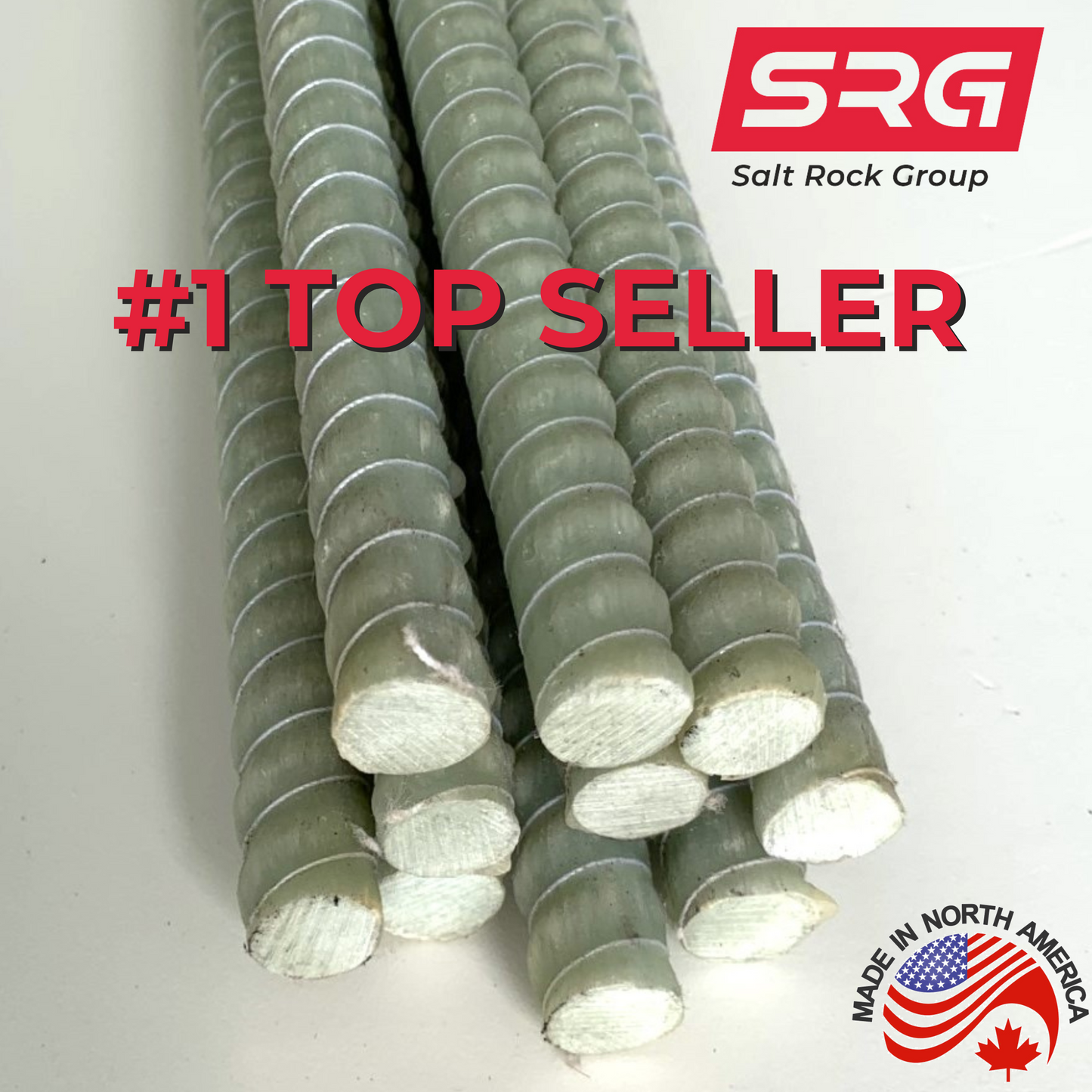 10 Pieces - #3 (10mm) SRG - Salt Rock Group Fiberglass Rebar x 96"(8 foot) Length