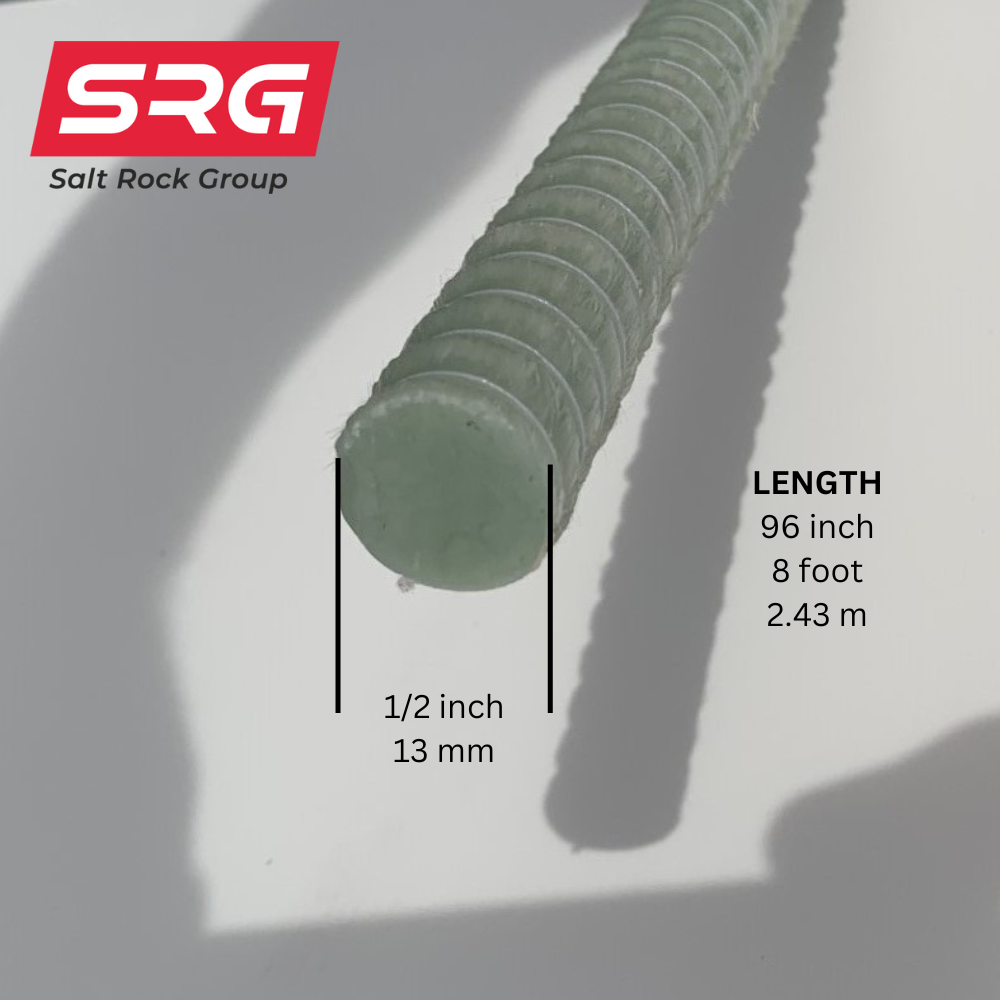 #4 - 1/2" (13mm) x 20' Length SRG - Salt Rock Group Fiberglass Rebar ($/ft)