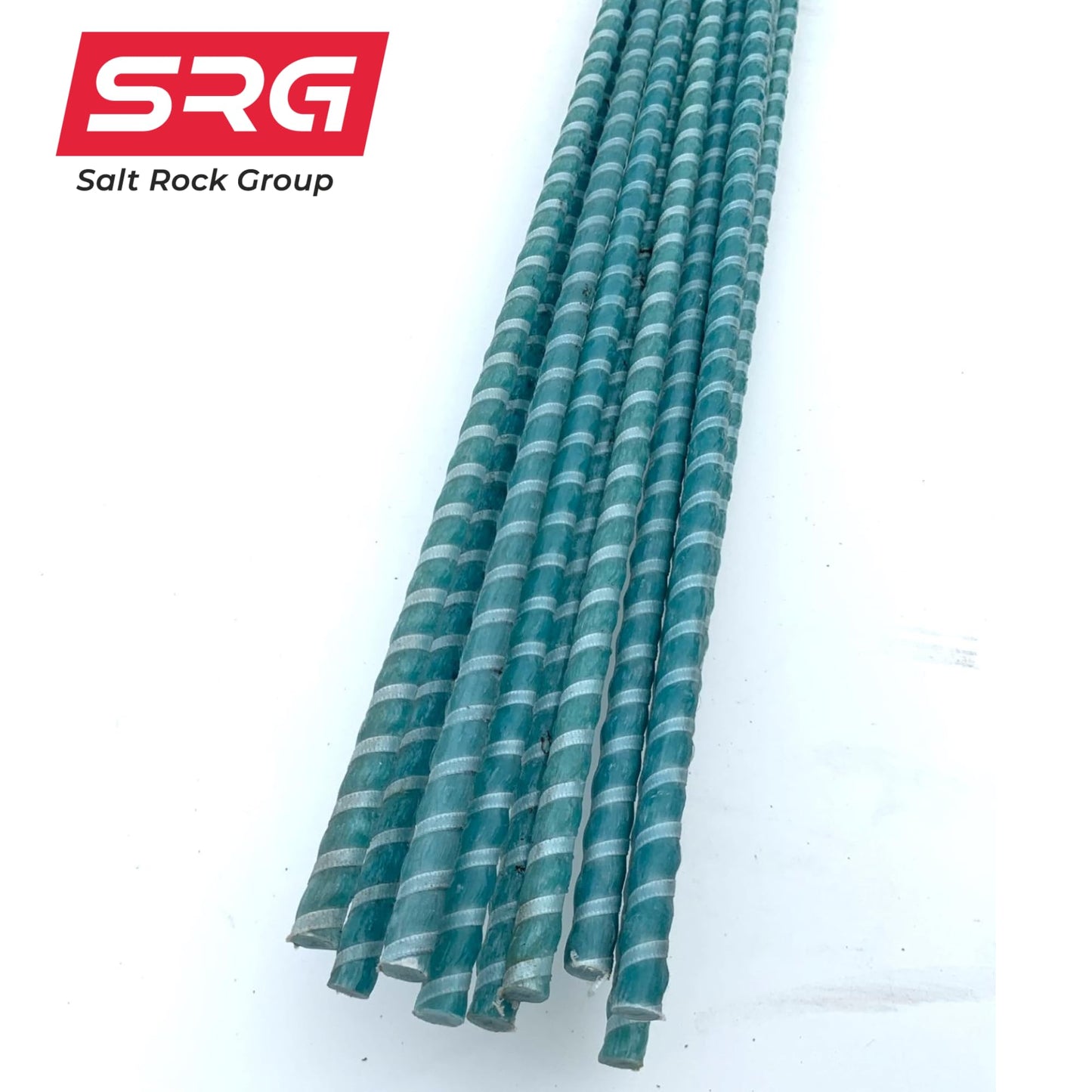 20 Pieces - #3 NS (3/8", 10mm) SRG - Salt Rock Group Non Structural Fiberglass Rebar x 48" Length, Natural
