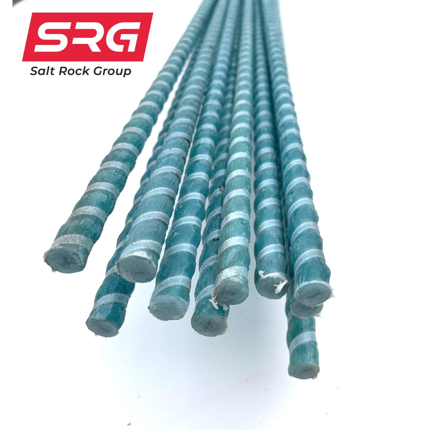 20 Pieces - #3 NS (3/8", 10mm) SRG - Salt Rock Group Non Structural Fiberglass Rebar x 48" Length, Natural